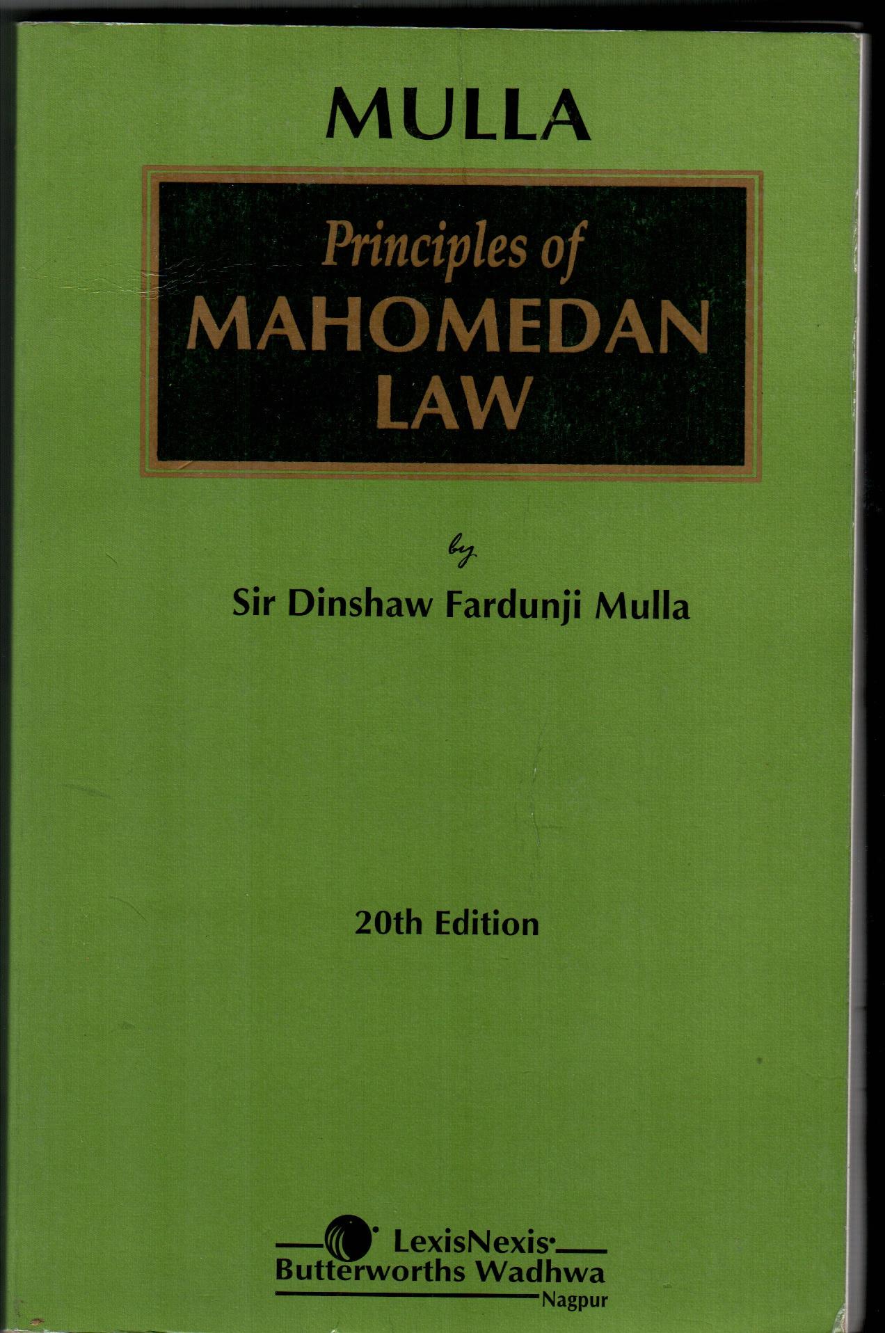 Mulla Principals of Mahomedan Law